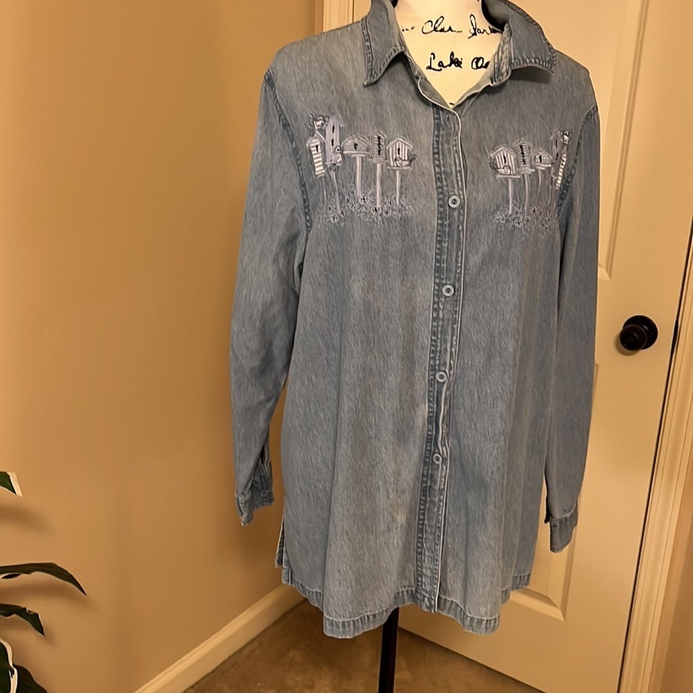 Passion-I Blue denim shirt Size large - Picture 8 of 8